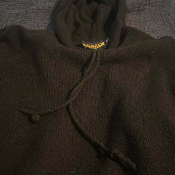 Black part cashmere super soft polo hoodie in XL. - Picture 3 of 3